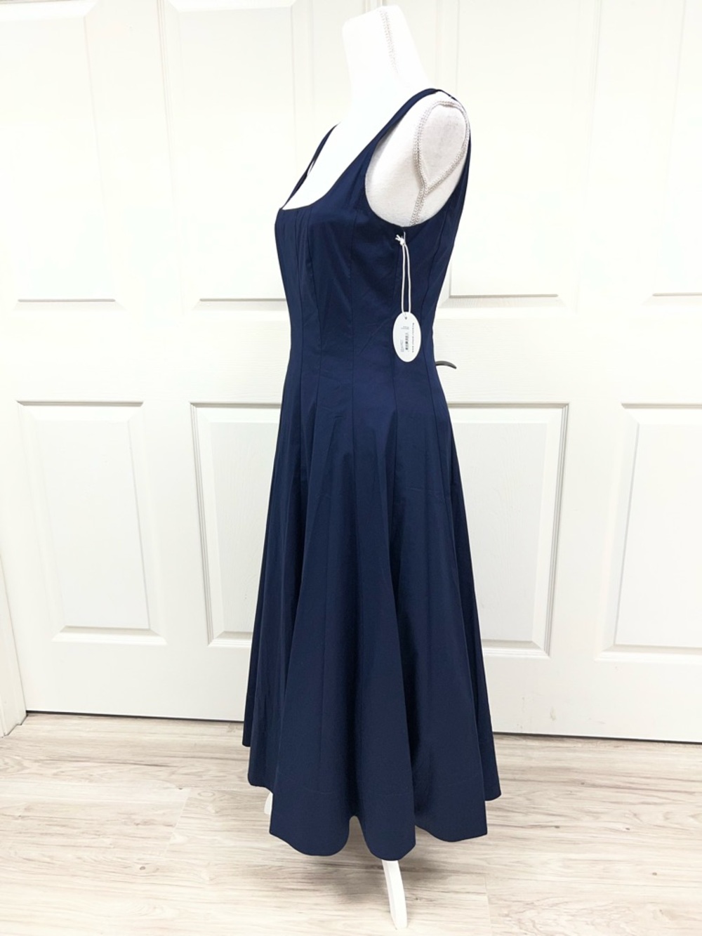 STAUD Wells Midi Dress in Navy Size 6 in Navy NWT - Picture 9 of 15